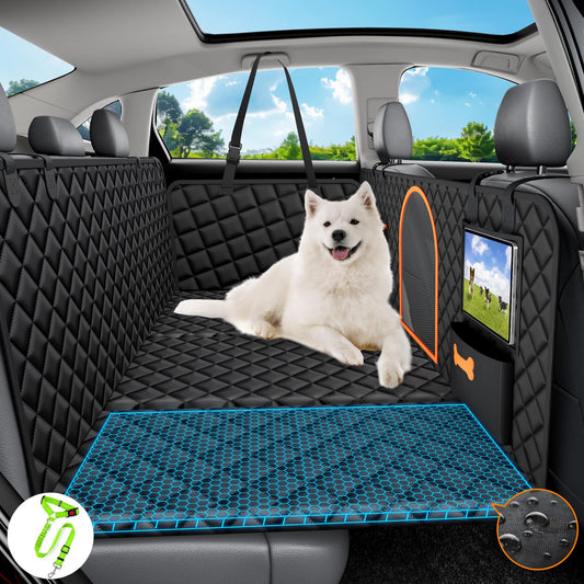 Back Seat Extender for Dogs Large Hard Bottom Car Seat Cover Waterproof Sturdy Nonslip Pets Dog Hammock Backseat Protector for Car,SUVs